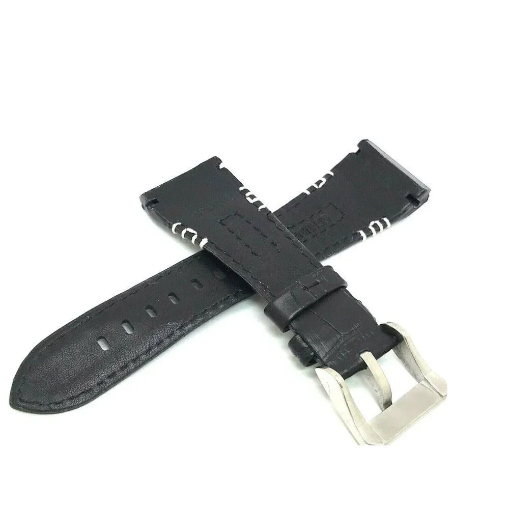 Seiko Men's Watch Replacement Band Black Leather Strap 26mm Lug 8''